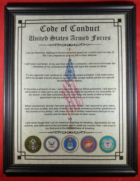 Nice Or Better Military Code Of Conduct Army Navy Marines Air Etsy