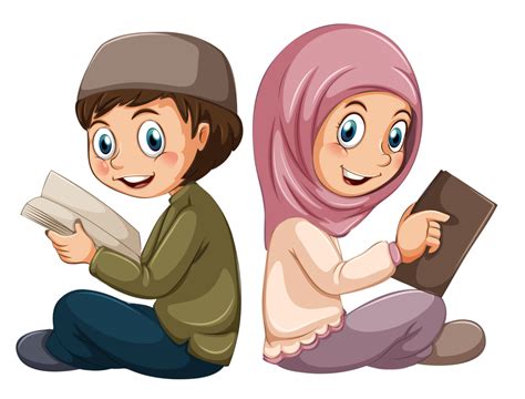 Muslim Cartoon Child Illustration Gambar Kartun Anak Muslim Cliparts