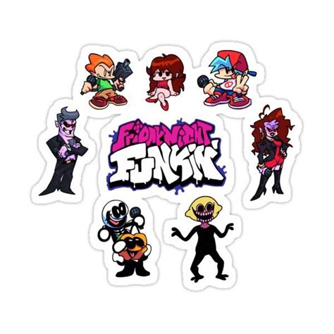Friday Night Funkin All Character Stickers Sticker By Jwaneca Friday
