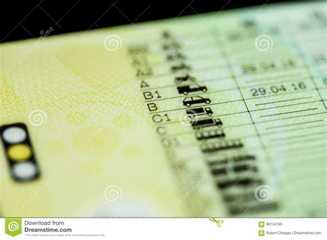 Driving Licence Categories Stock Image Image Of Document 86134169