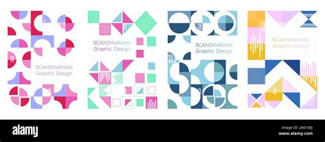 Scandinavian Graphic Design And Geometry Modern Style Vector