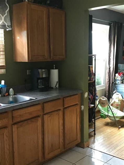 Then thoroughly scrub them with a 50/50 solution of household ammonia and water. How to refinish your kitchen cabinets with paint? | Hometalk