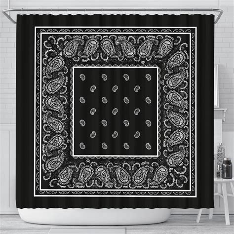 Collection by the bandana blanket company • last updated 3 days ago. Black Bandana Shower Curtain | Cool shower curtains ...