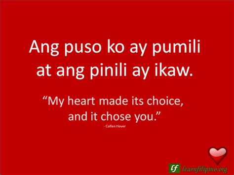 English To Tagalog Love Quote My Heart Made Its Choice And It Chose