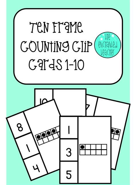 Numbers 1 10 Ten Frame Counting Clip Card Subitizing Task Cards