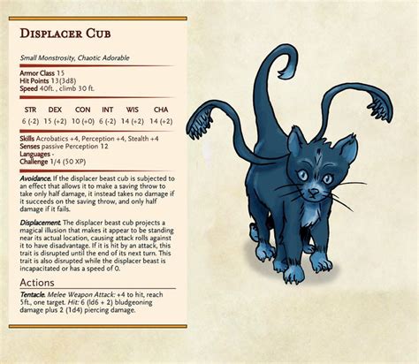 Bonus Stats For The Displacer Beast Kitten You Can Hear About This