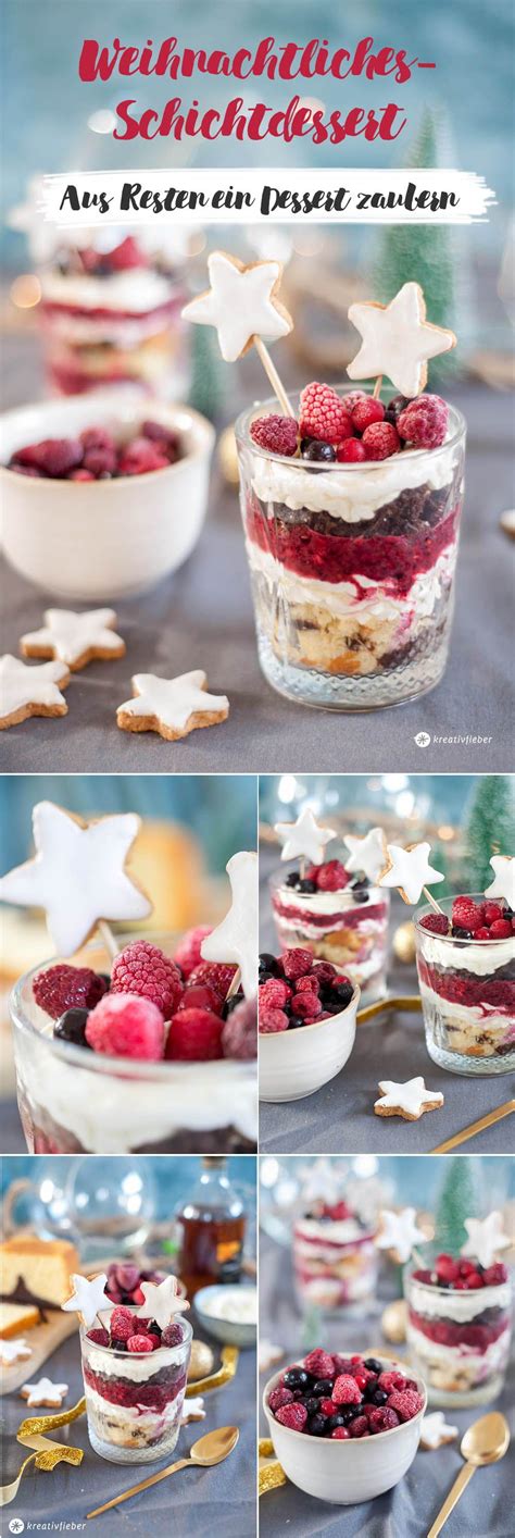 Weihnachtsliches Dessert mit Zimtsternen und Beeren | Dessert, Einfacher nachtisch, Dessert ...