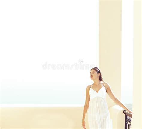 762 Down Street Walking Woman White Dress Stock Photos Free And Royalty