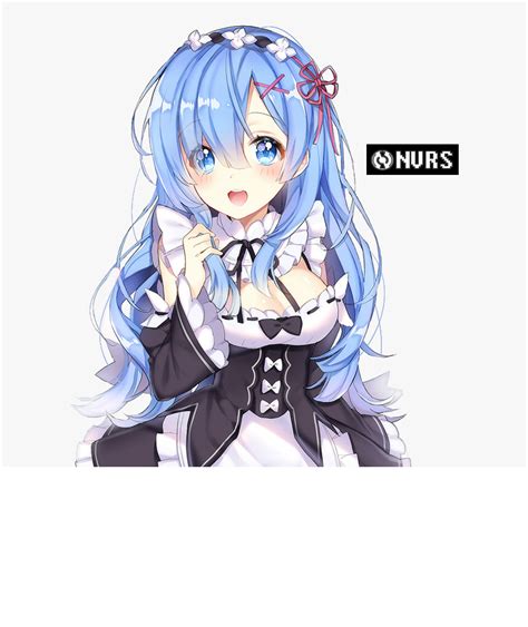 Maid Outfit Blue Hair Maid Anime Girl Hd Png Download Transparent
