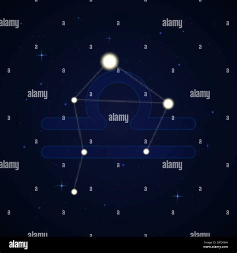 Libra The Scales Constellation And Zodiac Sign On The Starry Night