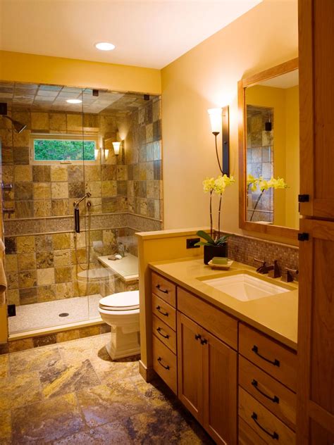 The features of the bathroom are very compactly positioned to provide an adequate space around. Narrow Bathroom Layouts | HGTV