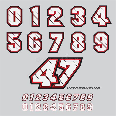 Race Number Font Set Stock Illustrations 678 Race Number Font Set