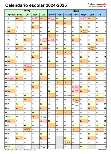 Calendario Escolar 2024 2025 En Word Excel Y Pdf