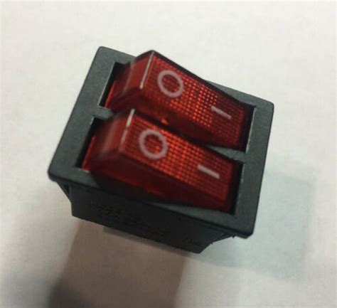 Split Dpst ~ Double Pole Single Throw 6 Pin On Off 20amp Red Led