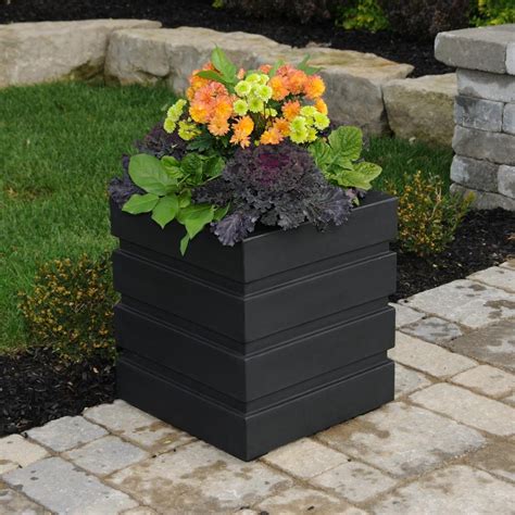 Today i have 17 best diy paper flower ideas. Mayne Freeport 18 in. Square Black Plastic Planter-5860-B ...