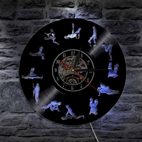 24 Hours Sex Position Vinyl Record Wall Clock Silhouette Led Backlight