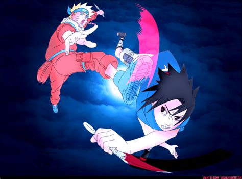 Naruto Vs Sasuke Moon Light Fight By Lizr0x On Deviantart