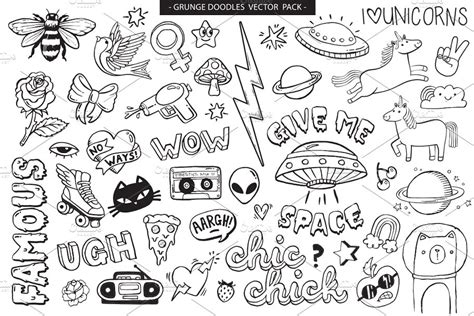 Grunge Graffiti Doodles Vector Pack Custom Designed Illustrations