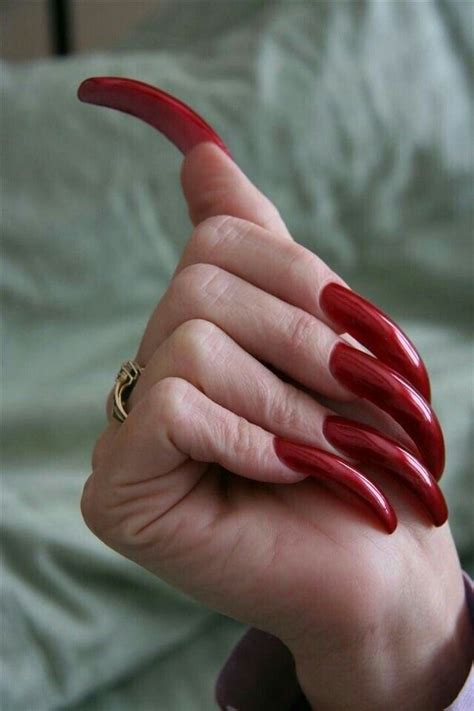 Pin By Nailfan On Ноготки Long Red Nails Curved Nails Long Natural