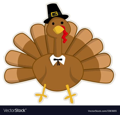 Cute Cartoon Thanksgiving Turkey Royalty Free Vector Image