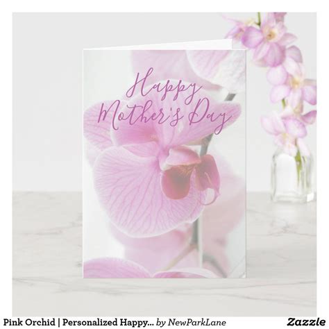 Pink Orchid Personalized Happy Mothers Day Card Happy Mothers Day Card Happy