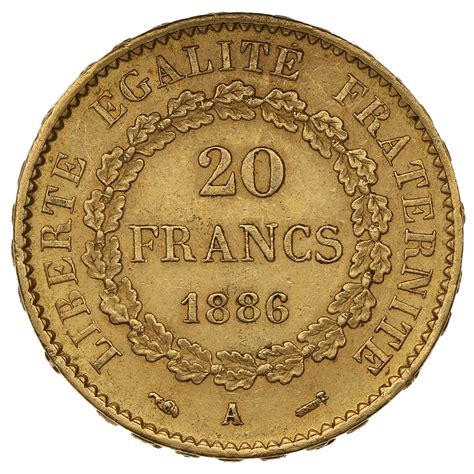 Buy 1886 Gold Twenty French Franc Coin From Bullionbypost From £36390