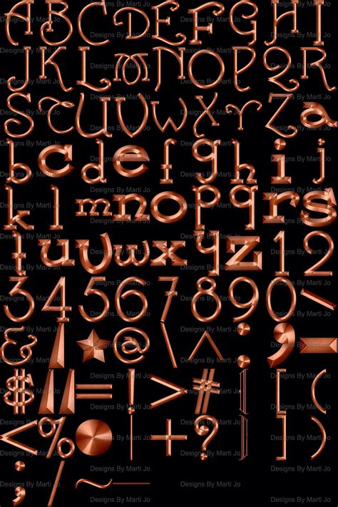 Copper Art Deco Letters Printable Art Nouveau Alphabet Etsy In 2021