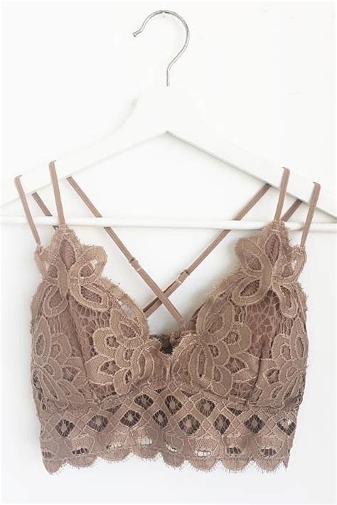 Lace Double Strap Padded Bralette Lace Bralette Floral Lace Bralette Crochet Lace Bralette