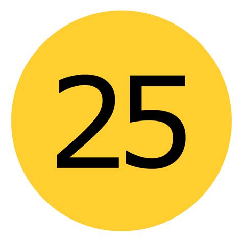 25 Number Png Photo Png Mart