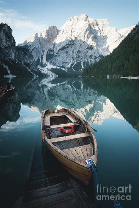 Lago Di Braies Rowing Boat Photograph By Jr Photography