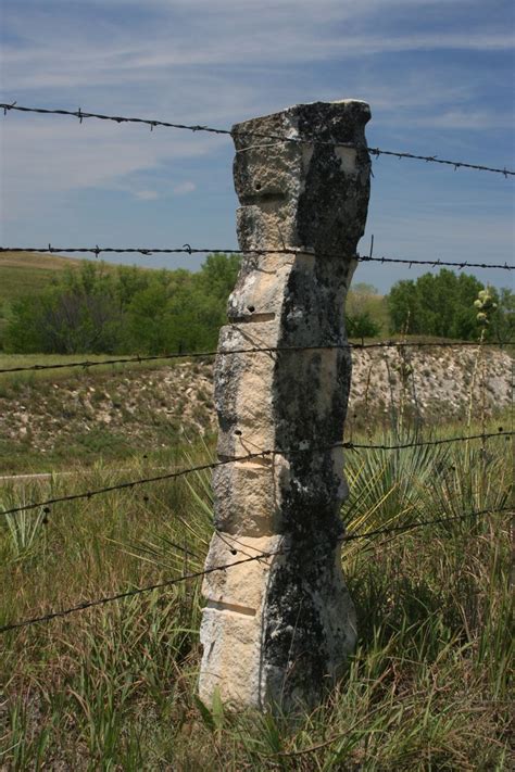 A Stone Fence Post North Of Russell In Russell County Kansas