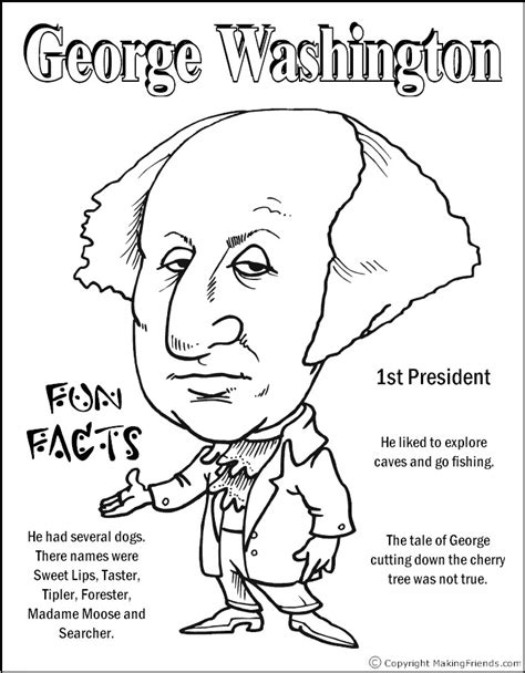 President George Washington Coloring Pages Download And Print For Free