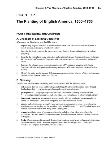 Apush Chapter 2 Guided Reading - CHAPTER 2 The Planting of English