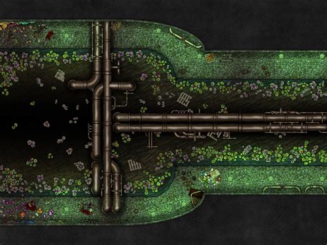 My First Submission A Large Sewer Battlemap I Designed For A One Shot Battlemaps Fantasy Town