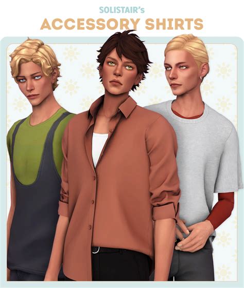 Accessory Shirts For Males Solistair Sims 4 Men Clothing Sims 4 Sims