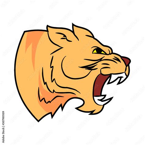 Roaring Panther Profile Head Stock Vector Adobe Stock