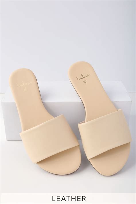 Cute Slide Sandals Off White Slide Sandals Leather Slides