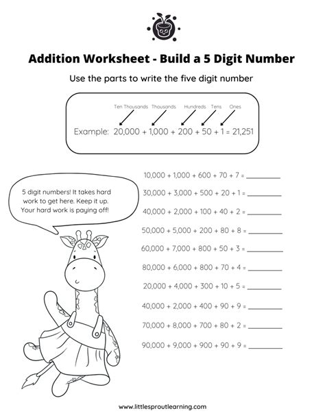 Build A 5 Digit Number Little Sprout Art Learning Lab