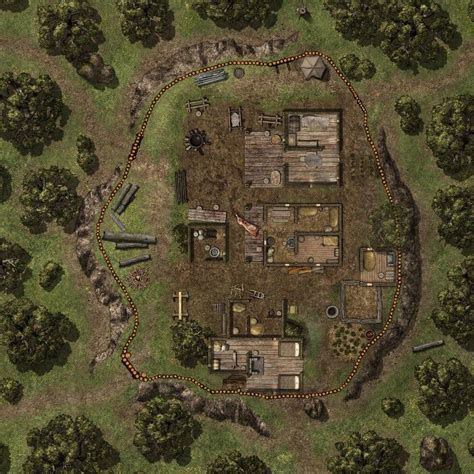 Forest Hunting And Logging Camp Battlemaps Fantasy City Map