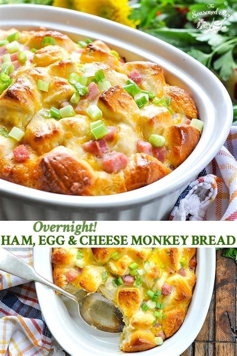 Overnight Ham Egg And Cheese Monkey Bread Recipe Breakfast