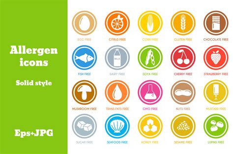 Allergen Icons By Alisovna Thehungryjpeg
