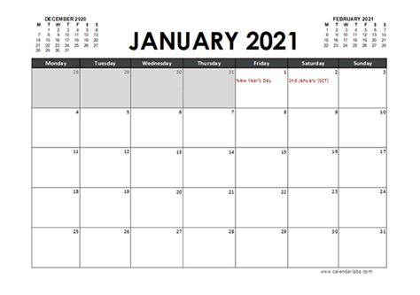 2021 Calendar Planner Uk Excel Free Printable Templates