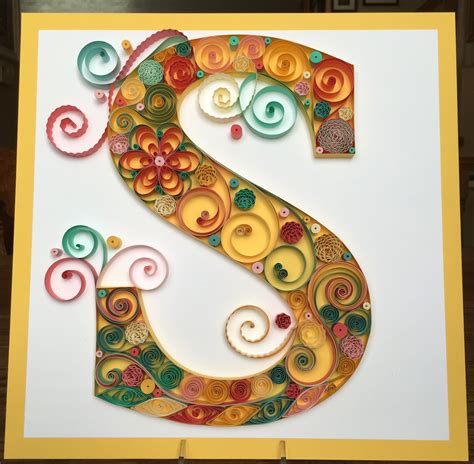 Quilling Quilled Paper Monogram Lightweight Cardstock Letter S Home Decor Idee