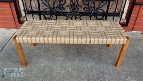 Build A Bench With A Woven Jute Seat Easy Diy Furniture Plans To