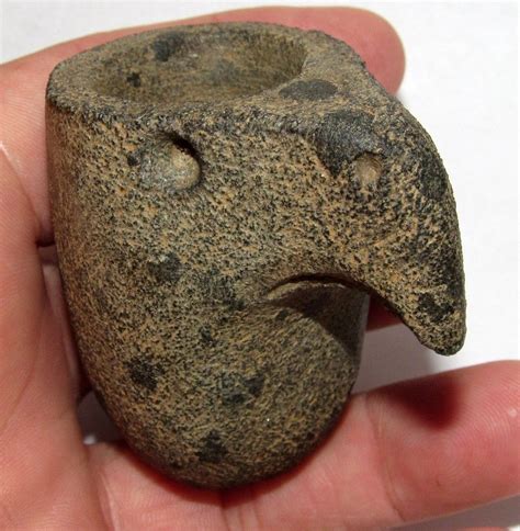 Old Stone Indian Artifact Eagle Effigy Peace Pipe Awesome Native