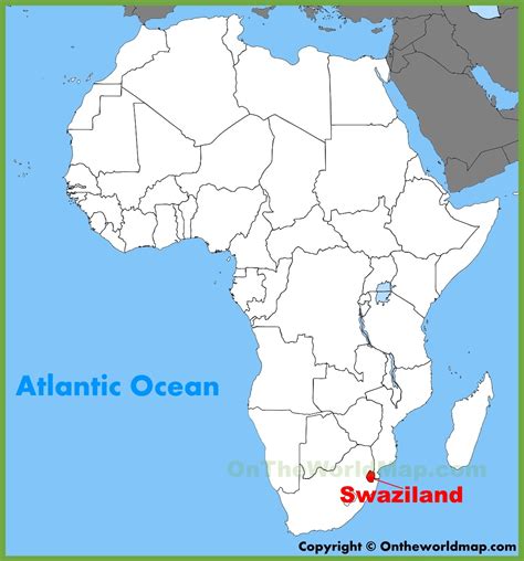 Eswatini Swaziland Location On The Africa Map