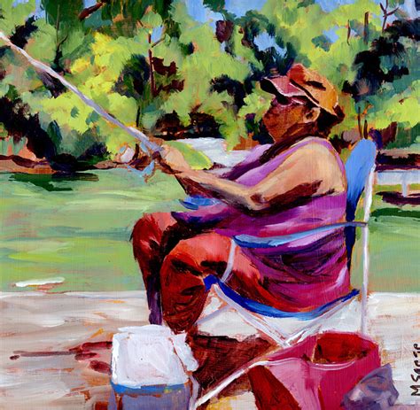 Fishing Lady Shine On Art Graphic Design By Murray Sease Bluffton