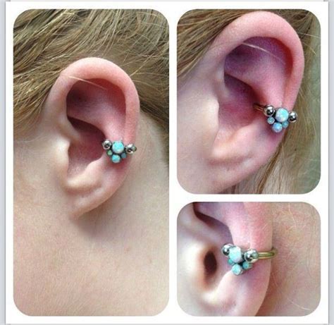 Detail Conch Piercing Done With Gauge Titanium Circular Barbell