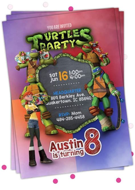 Teenage Mutant Ninja Turtles Tmnt Birthday Invitation In Tmnt