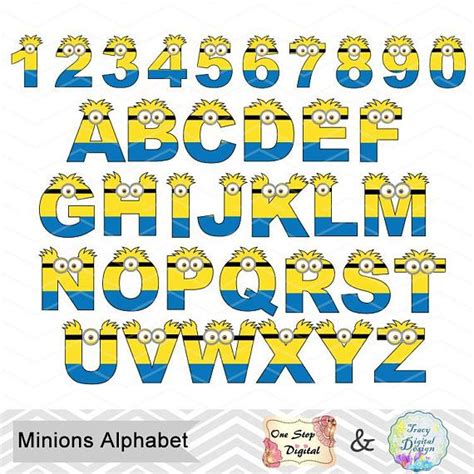 Instant Download Minions Alphabet Clipart Minions Alpha Clip Etsy In